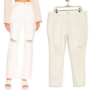 NEW AFRM Distressed High Rise Jeans Size 28 Revolve New Without Tag White Denim‎